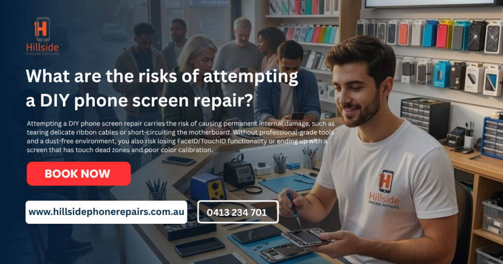 What are the risks of attempting a DIY phone screen repair?