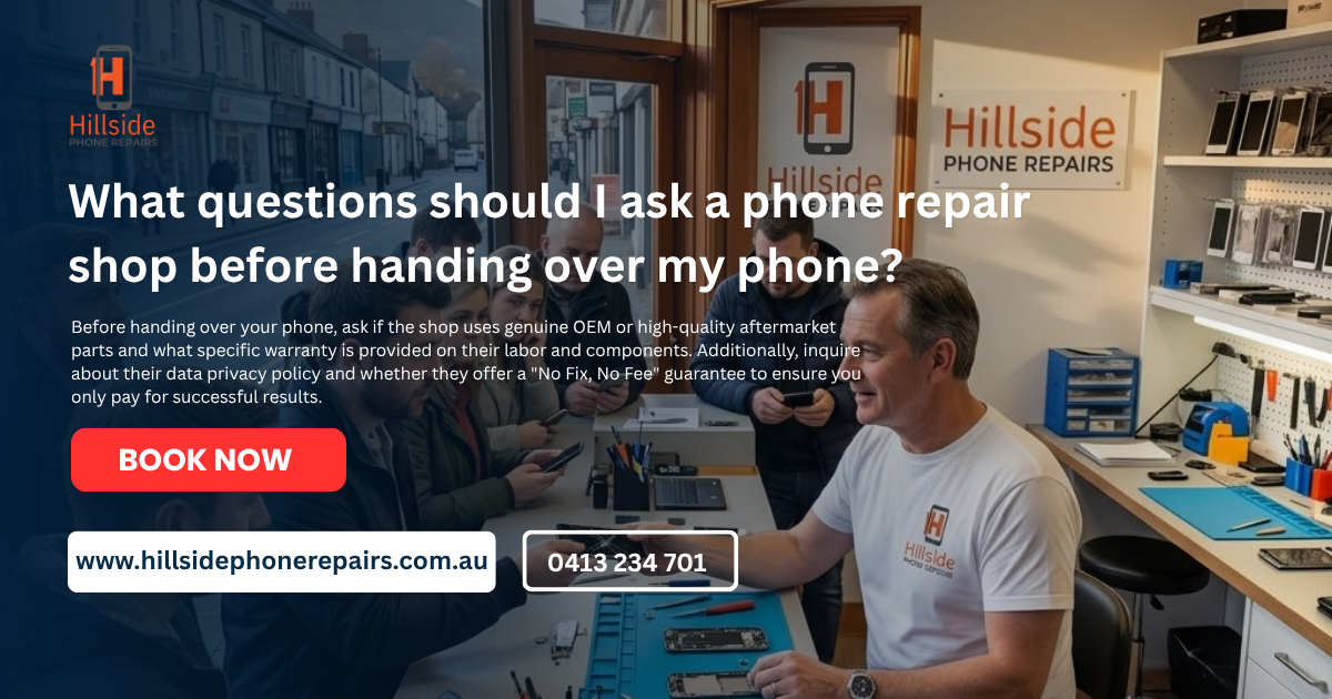 What questions should I ask a phone repair shop before handing over my phone?
